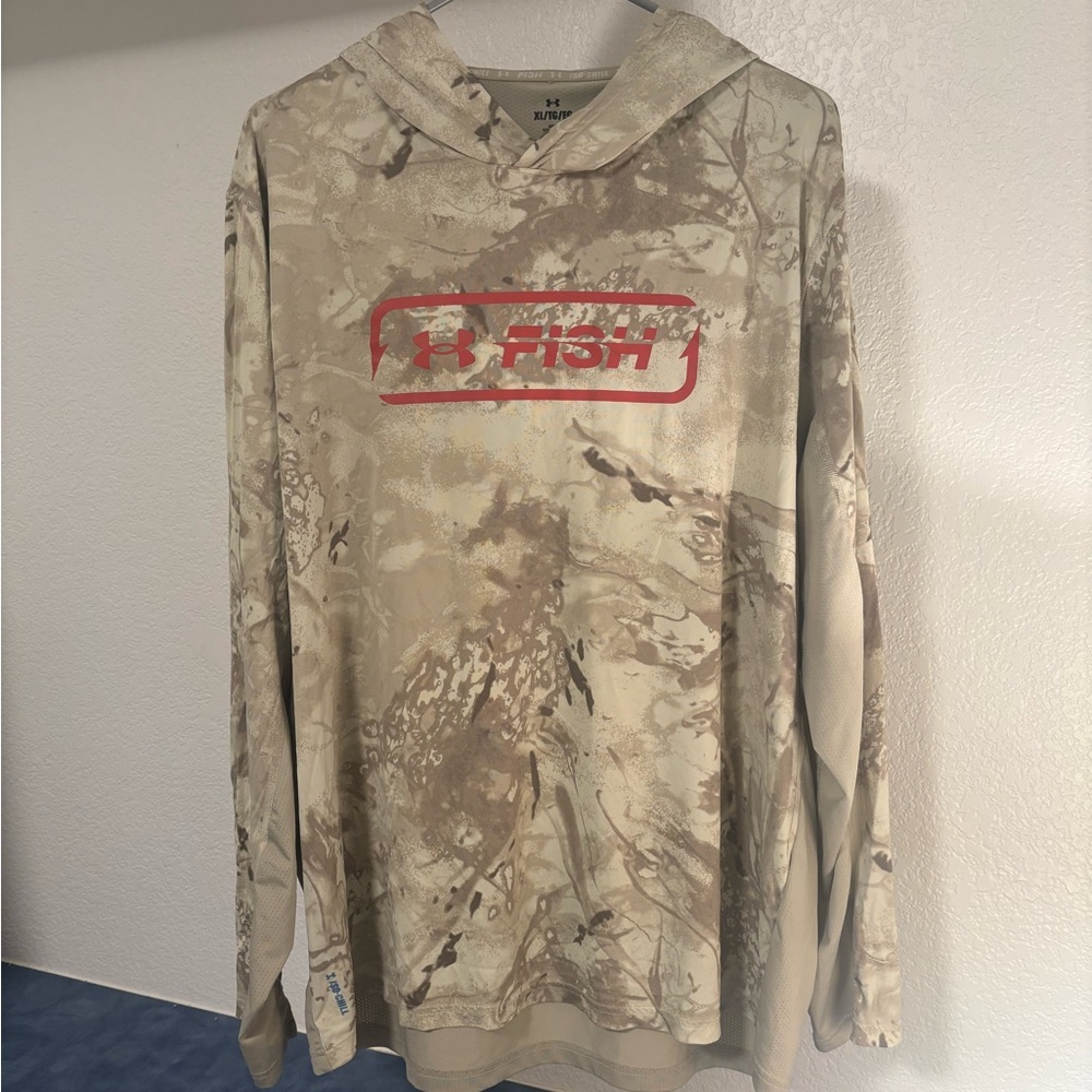 Under Armour Men's Tan Camo Fishing Hoodie